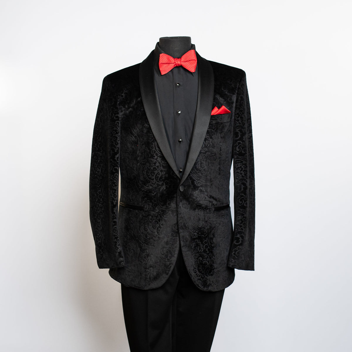 Dobell Black Paisley Jacquard Tuxedo Jacket | Dobell