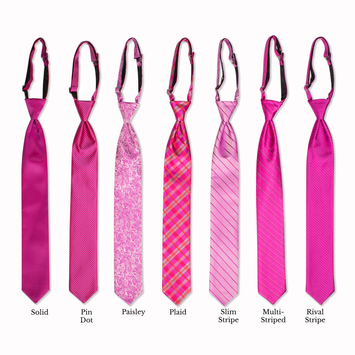 Fuchsia And Cream Striped Tie | 100% Polyester Microfiber Necktie For Weddings & Everyday Wear