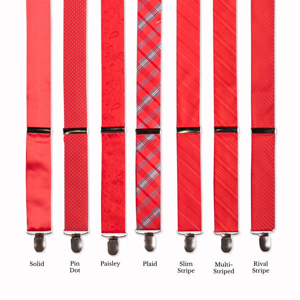Classic Adjustable Suspenders - Carnelian Collage