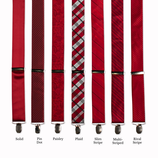 Classic Adjustable Suspenders - Claret Collage