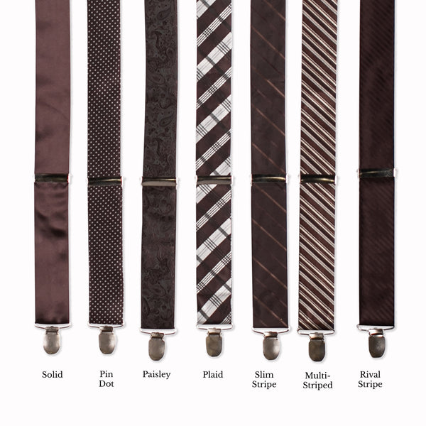 Classic Adjustable Suspenders - Coffee Collage