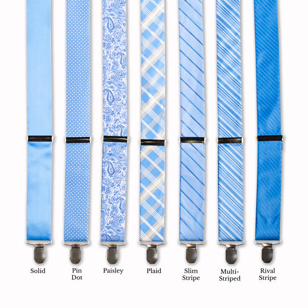 Classic Adjustable Suspenders - Cornflower Collage