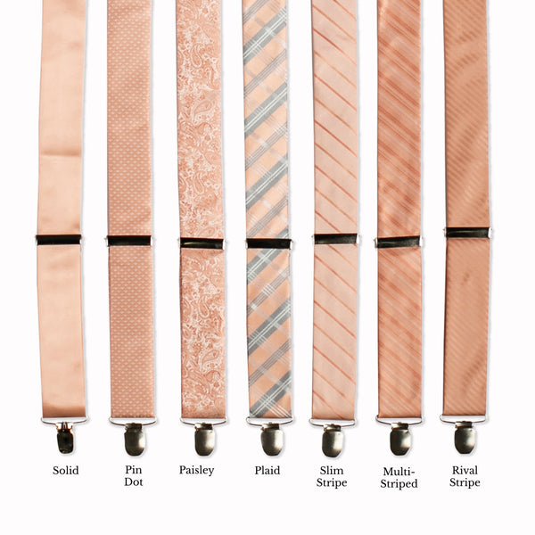 Classic Adjustable Suspenders - Peach Collage