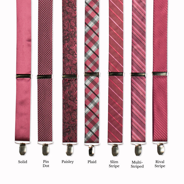 Classic Adjustable Suspenders - Rosewood Collage