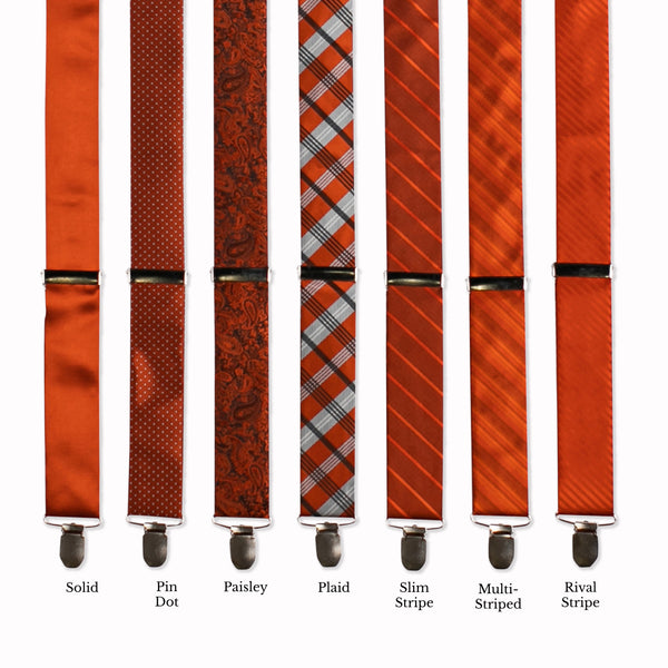 Classic Adjustable Suspenders - Rust Collage