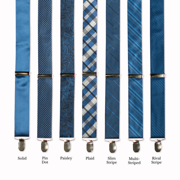 Classic Adjustable Suspenders - Sapphire Collage