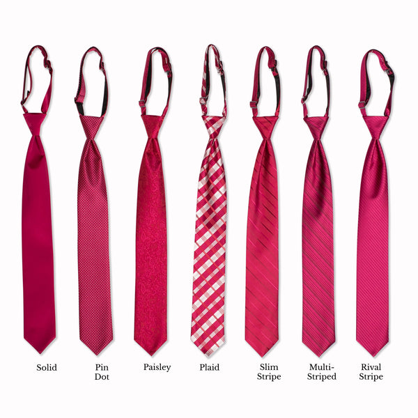Classic Long Tie - Burgundy Collage