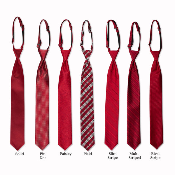 Classic Long Tie - Claret Collage