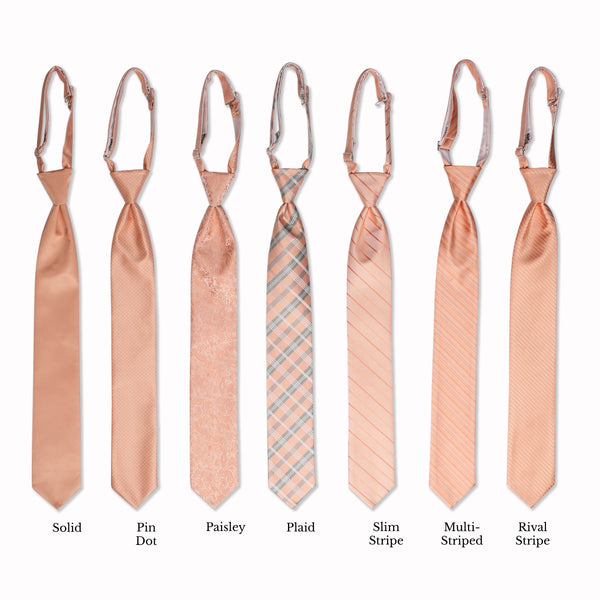 Classic Long Tie - Peach Collage