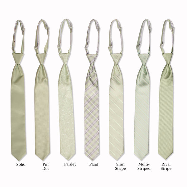Classic Long Tie - Sage Collage