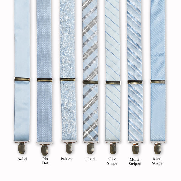 Classic Adjustable Suspenders - Aquamarine Collage