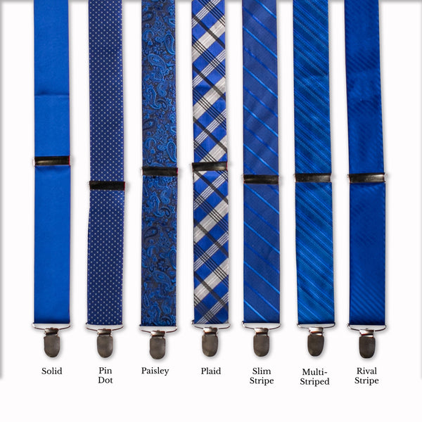 Classic Adjustable Suspenders - Azurite Collage
