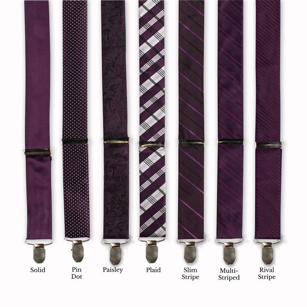 Classic Adjustable Suspenders - Blackberry Collage