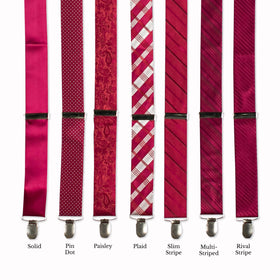 Classic Adjustable Suspenders - Burgundy
