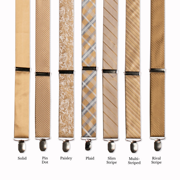 Classic Adjustable Suspenders - Caramel Collage