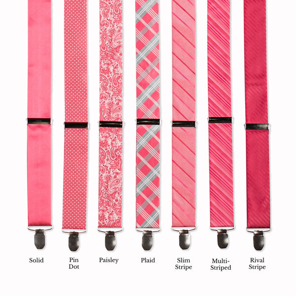 Classic Adjustable Suspenders - Coral Collage
