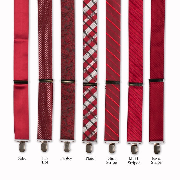 Classic Adjustable Suspenders - Cranberry Collage