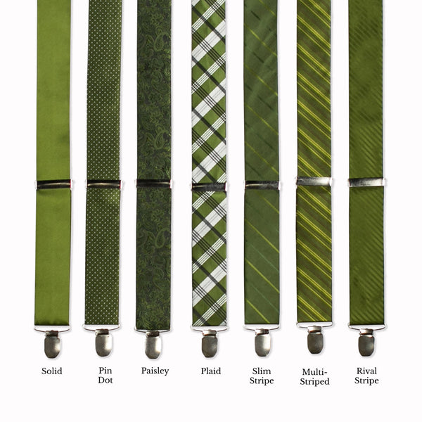 Classic Adjustable Suspenders - Fern Collage