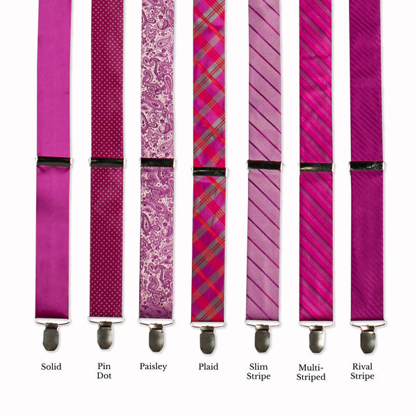 Classic Adjustable Suspenders - Fuchsia Collage