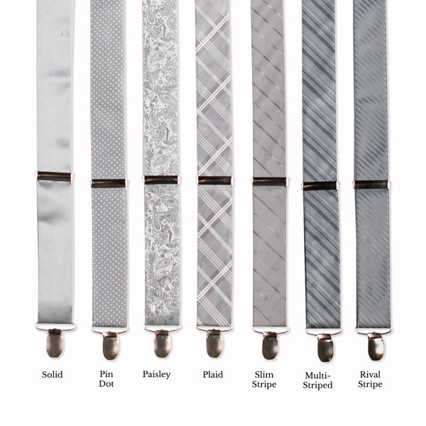 Classic Adjustable Suspenders - Gray Collage