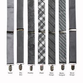 Classic Adjustable Suspenders - Hematite