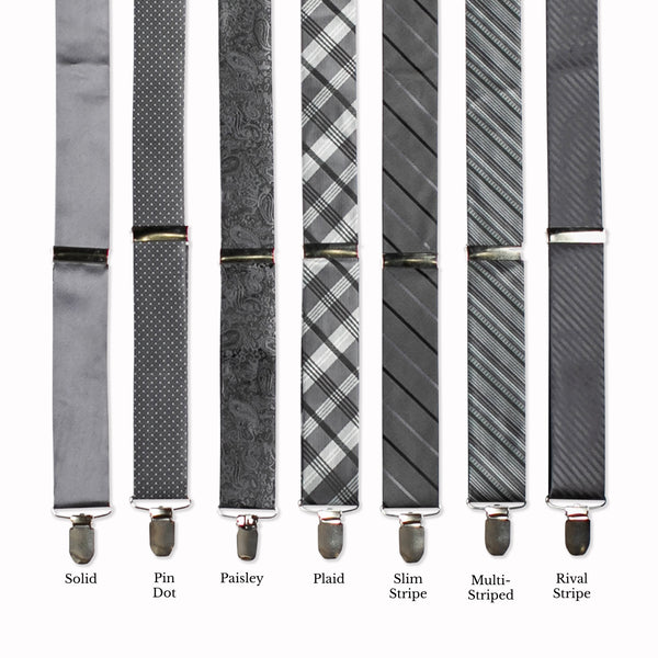 Classic Adjustable Suspenders - Hematite Collage