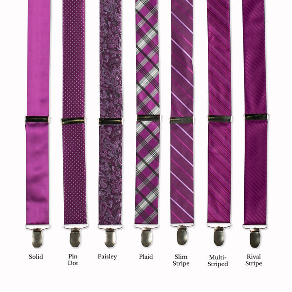 Classic Adjustable Suspenders - Mulberry Collage