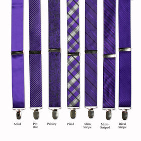 Classic Adjustable Suspenders - Purple