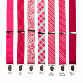 Classic Adjustable Suspenders - Raspberry