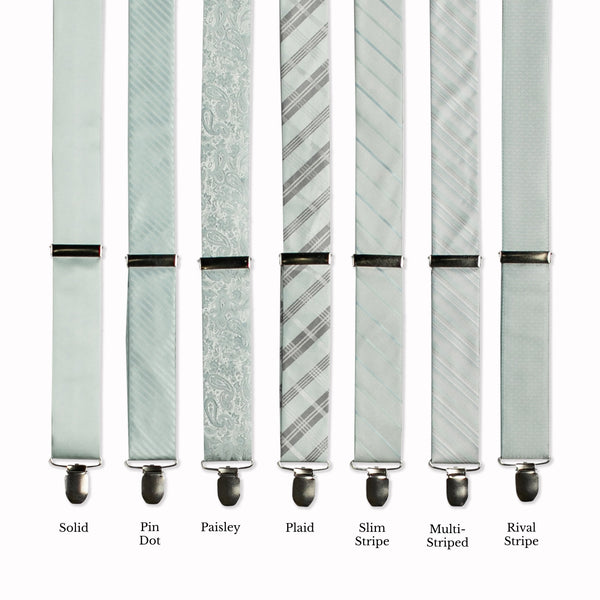Classic Adjustable Suspenders - Seafoam Collage