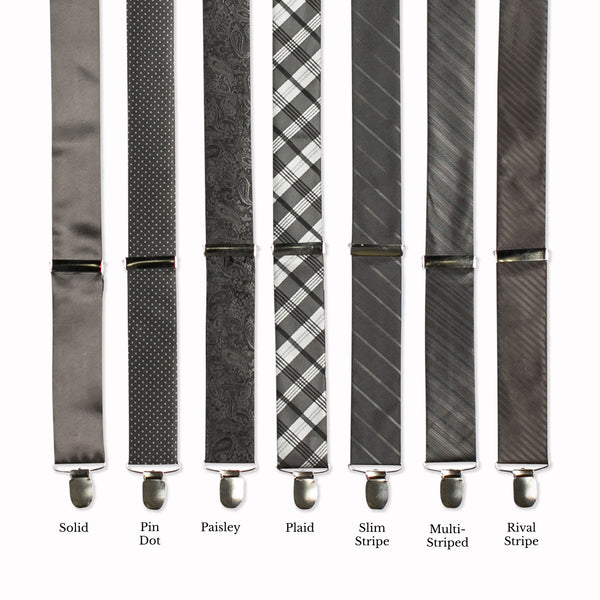 Classic Adjustable Suspenders - Smoke Collage