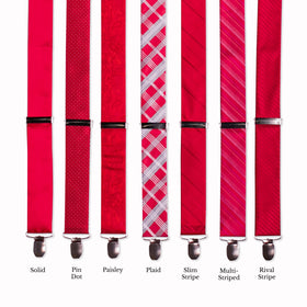 Classic Adjustable Suspenders - Strawberry