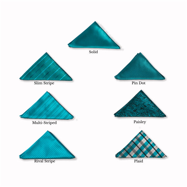 Classic Pocket Square - Teal Collage