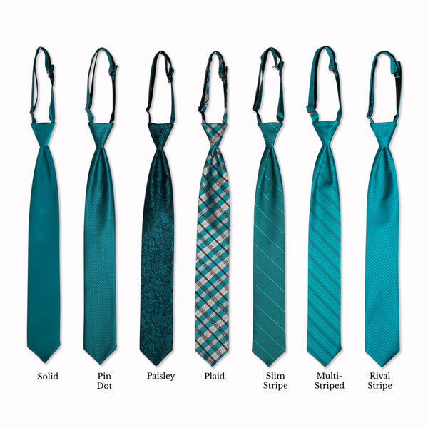 Classic Long Tie - Teal Collage