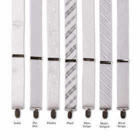 Classic Adjustable Suspenders - White