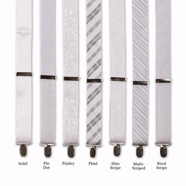 Classic Adjustable Suspenders - White Collage