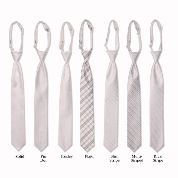 Classic Long Tie - White Collage